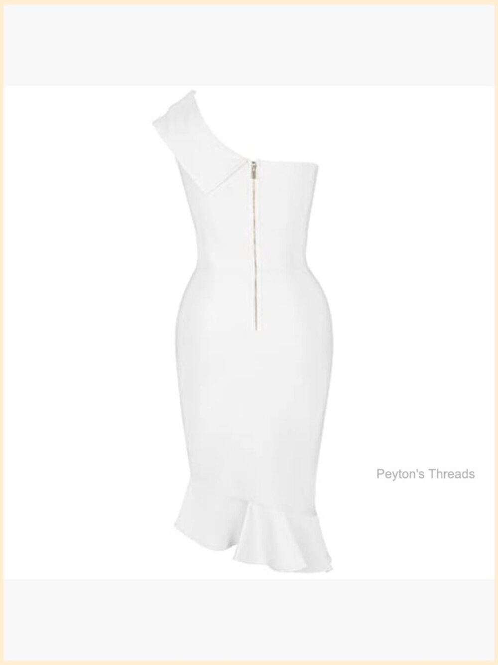 Sexy One Shoulder Bodycon Bandage Dress Mermaid Cocktail Midi Dresses Trendy - Picture 5 of 7